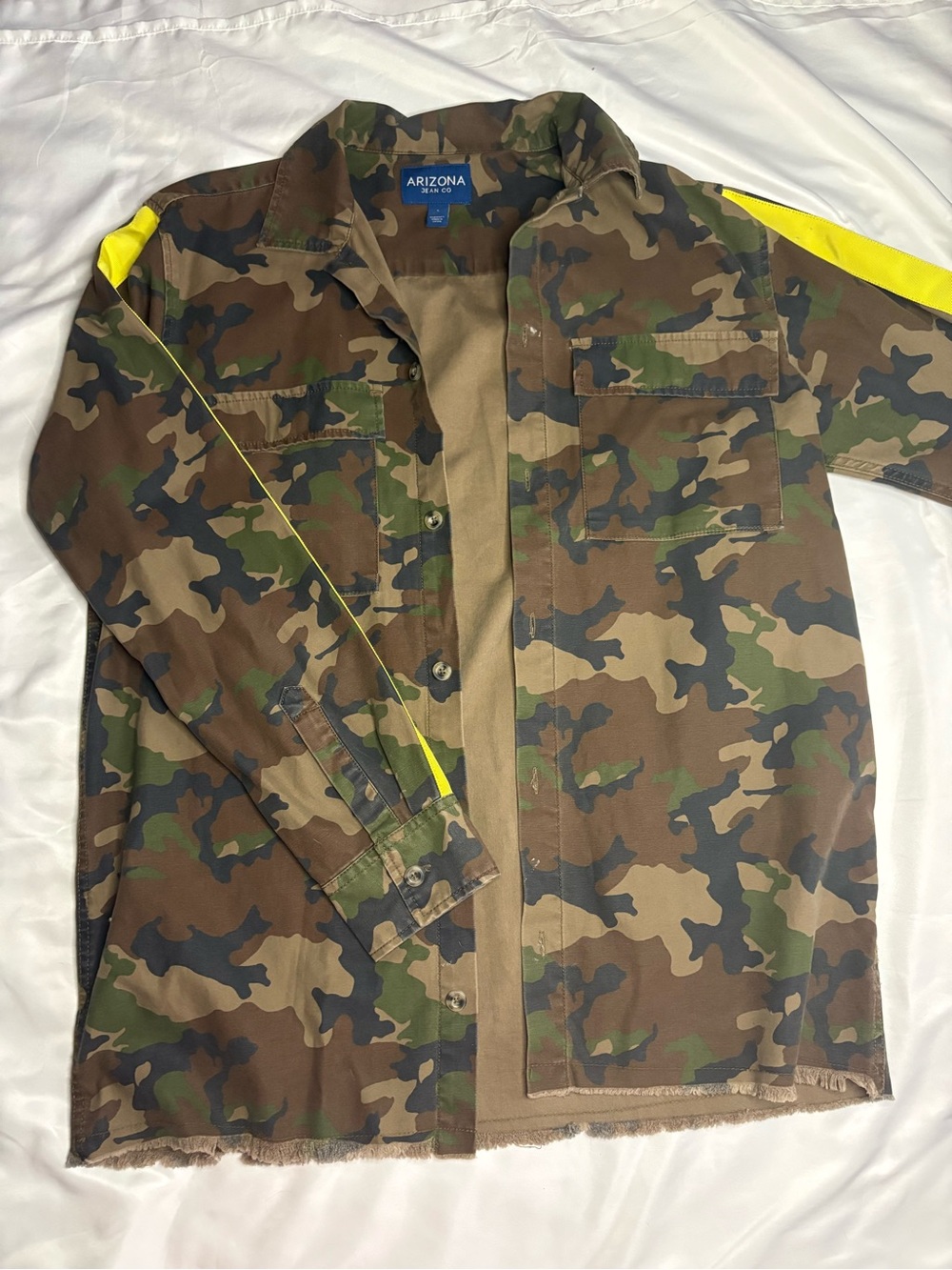 Arizona Jean Company Camouflage Field Jacket with Yellow Shoulder Stripe
